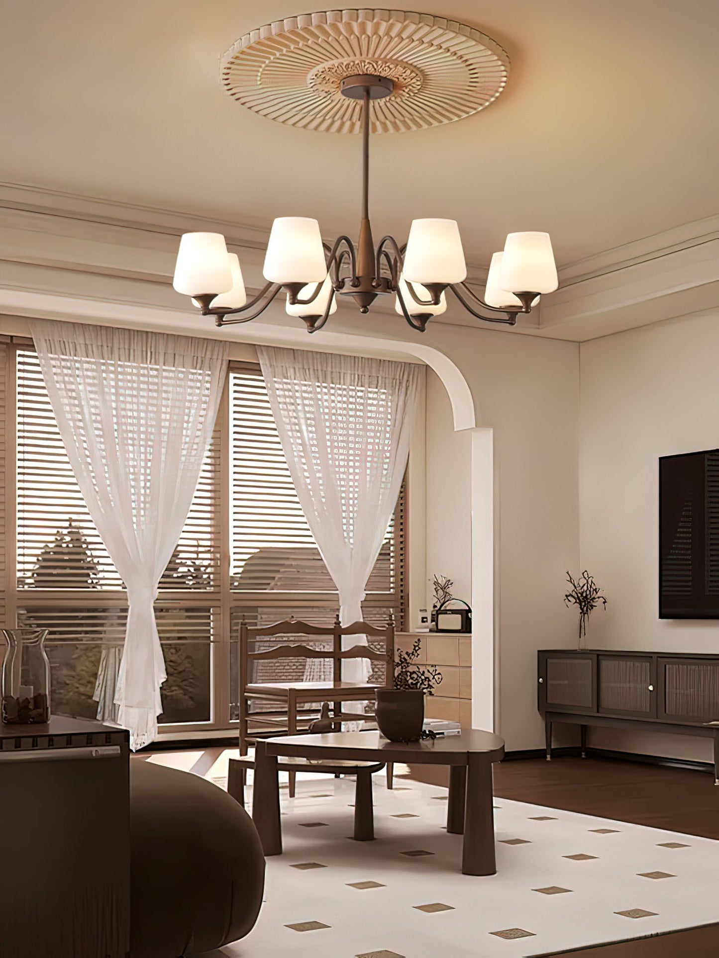 Ridge Chandelier - Elegant Lighting Fixture with Adjustable Height & L
