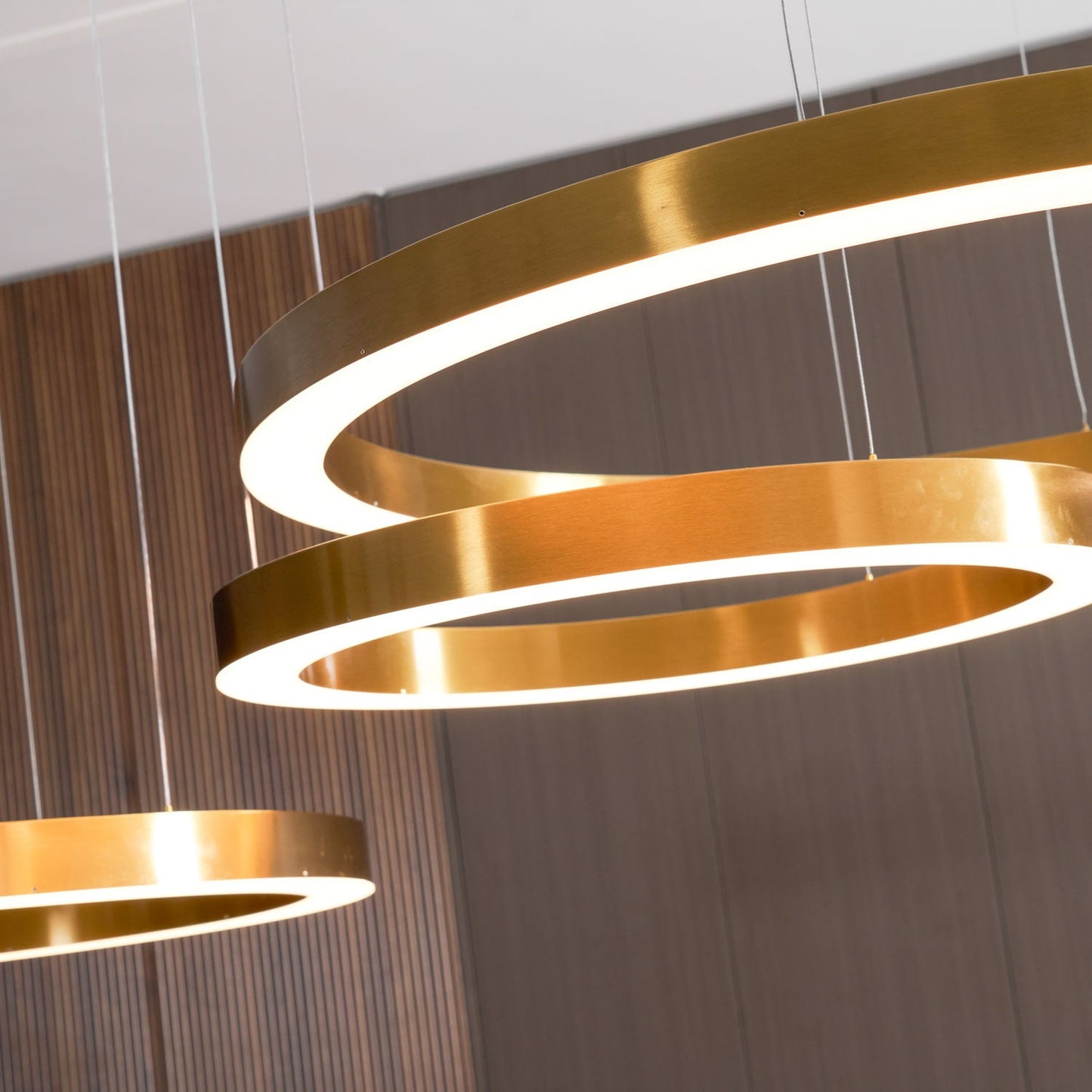 Modern Ring LED Pendant Light - Dimmable, Adjustable Height