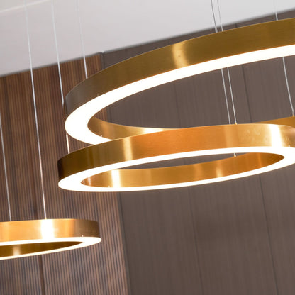 Modern Ring LED Pendant Light - Dimmable, Adjustable Height