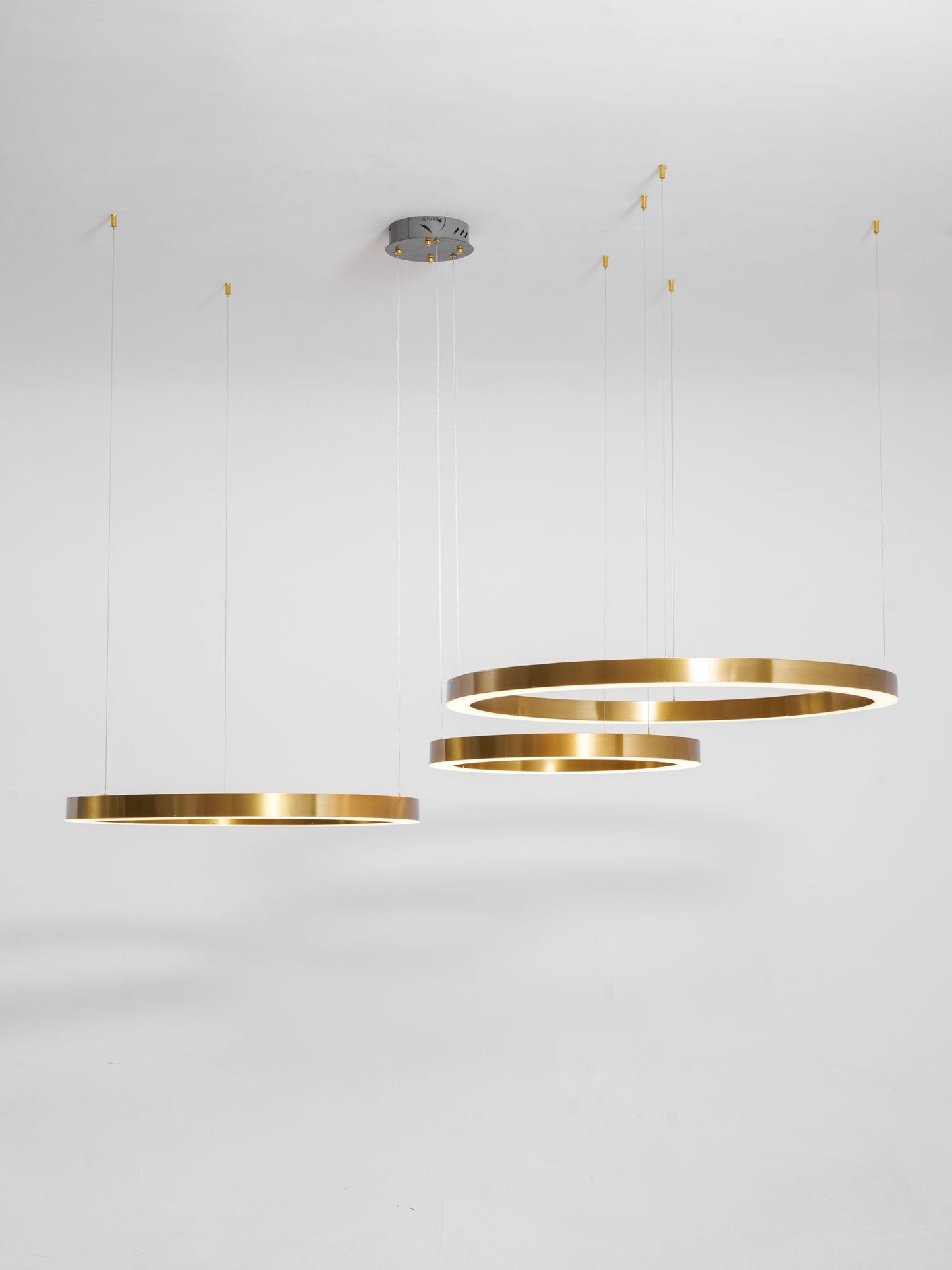 Modern Ring LED Pendant Light - Dimmable, Adjustable Height