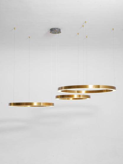 Modern Ring LED Pendant Light - Dimmable, Adjustable Height