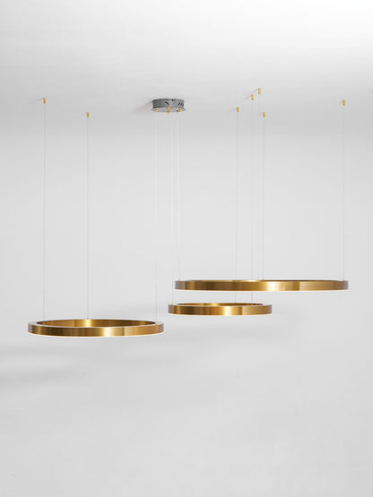 Modern Ring LED Pendant Light - Dimmable, Adjustable Height