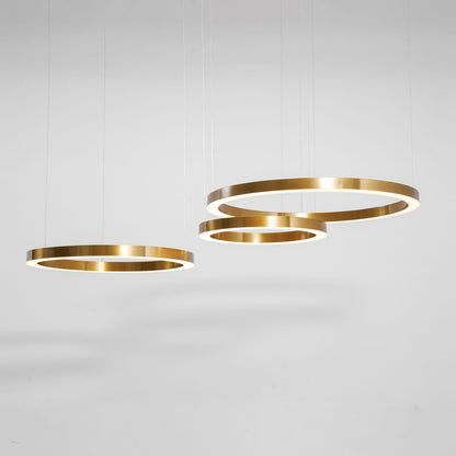 Modern Ring LED Pendant Light - Dimmable, Adjustable Height