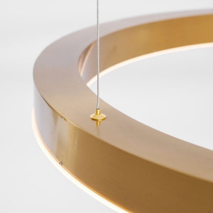 Modern Ring LED Pendant Light - Dimmable, Adjustable Height