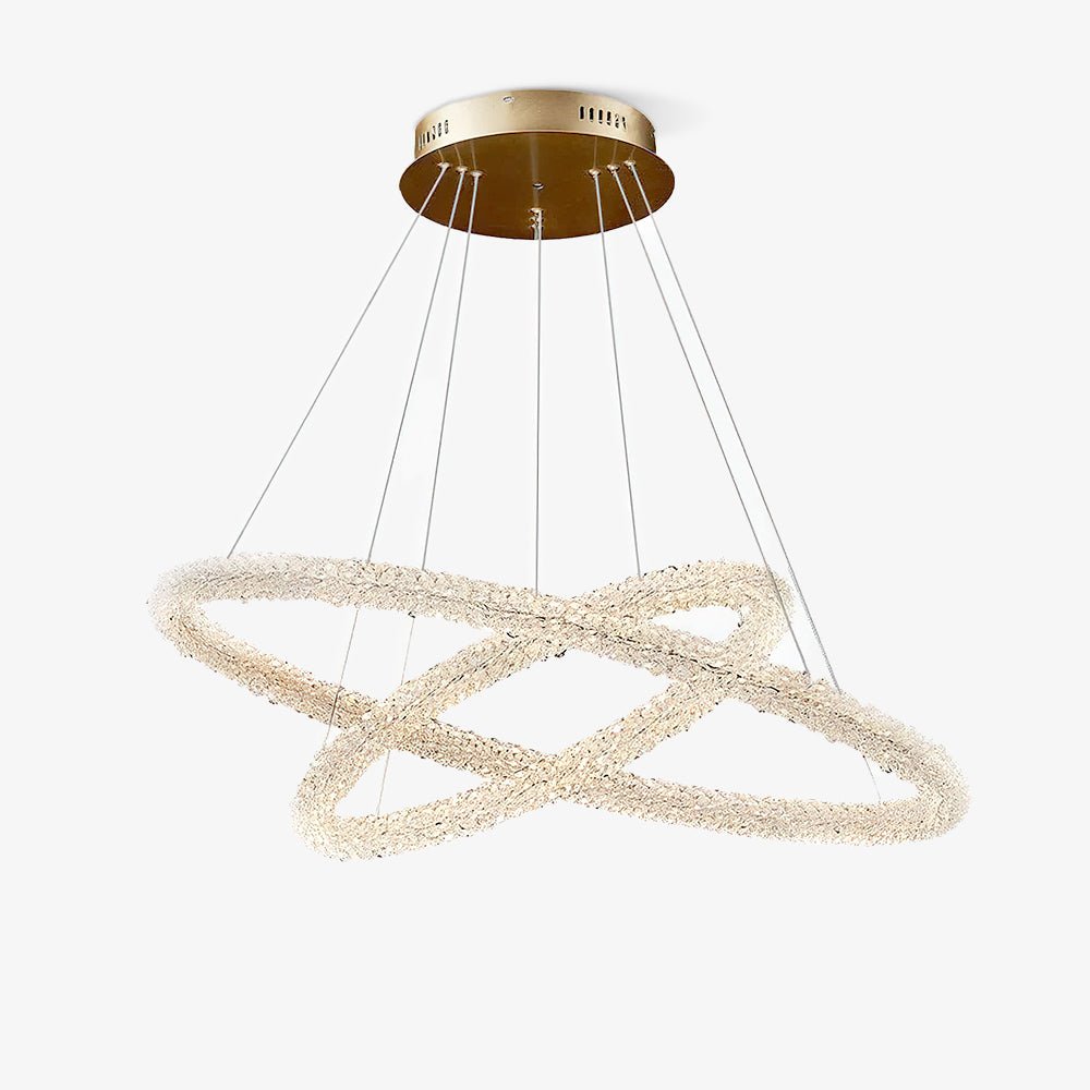 Elegant Ring Crystal Chandelier - Dimmable, Energy-Efficient Lighting