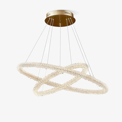 Elegant Ring Crystal Chandelier - Dimmable, Energy-Efficient Lighting
