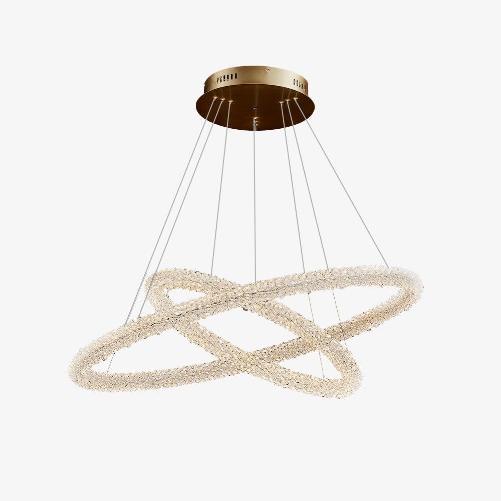 Elegant Ring Crystal Chandelier - Dimmable, Energy-Efficient Lighting