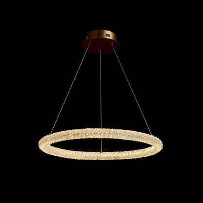 Elegant Ring Crystal Chandelier - Dimmable, Energy-Efficient Lighting