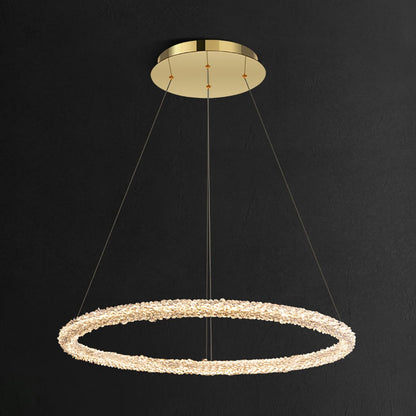 Elegant Ring Crystal Chandelier - Dimmable, Energy-Efficient Lighting