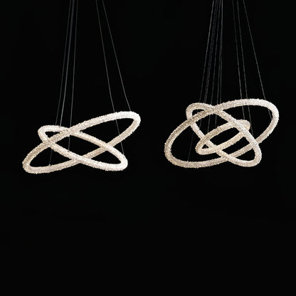 Elegant Ring Crystal Chandelier - Dimmable, Energy-Efficient Lighting