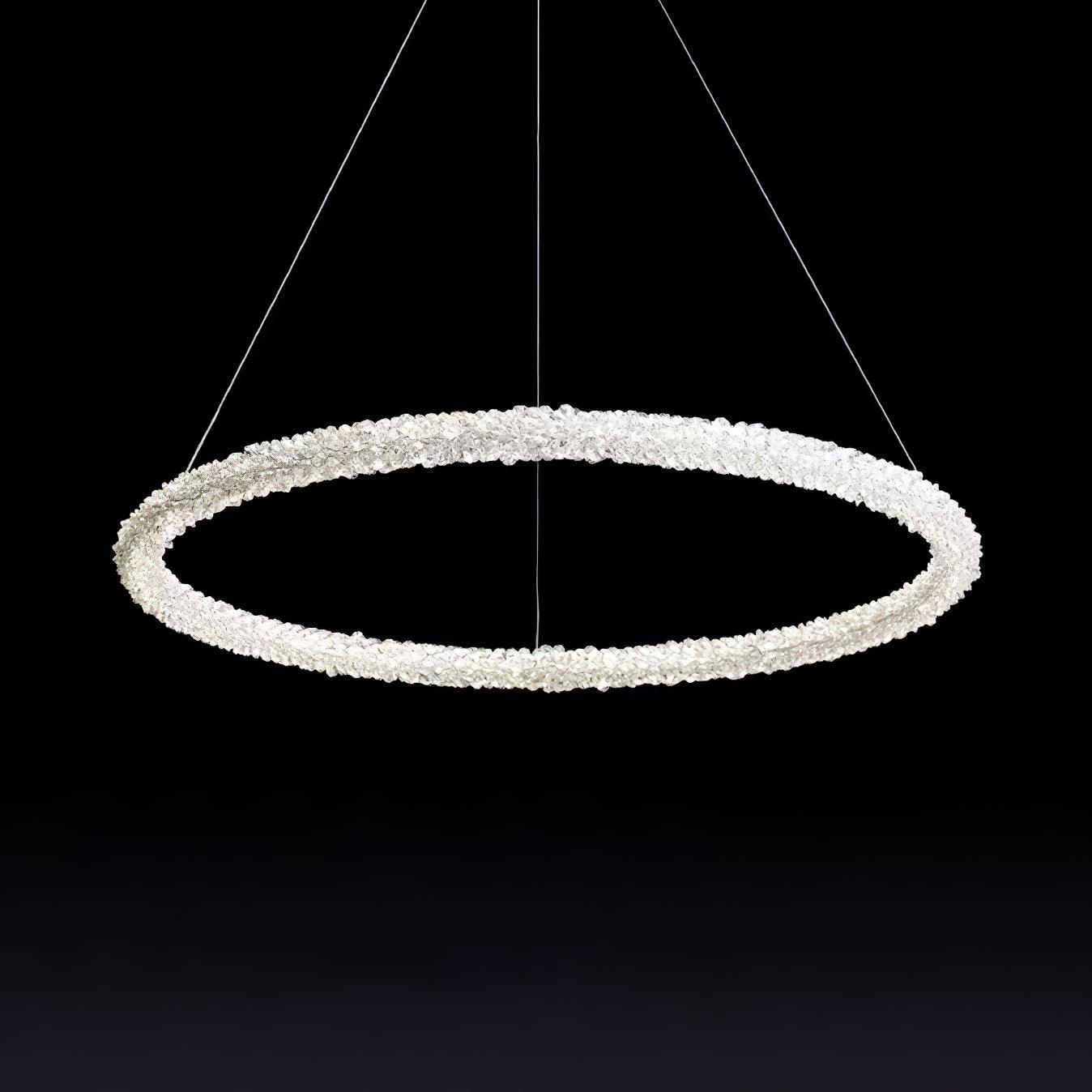 Elegant Ring Crystal Chandelier - Dimmable, Energy-Efficient Lighting