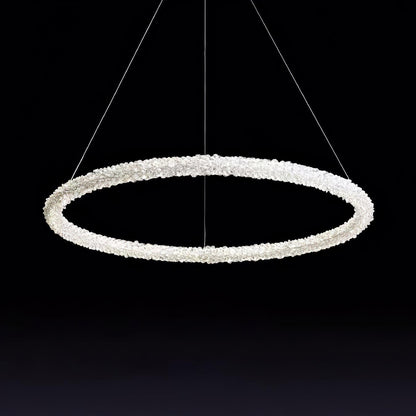 Elegant Ring Crystal Chandelier - Dimmable, Energy-Efficient Lighting