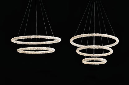 Elegant Ring Crystal Chandelier - Dimmable, Energy-Efficient Lighting