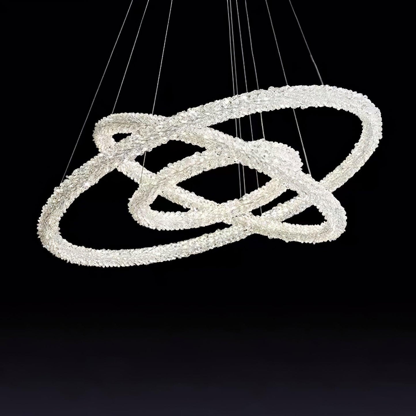 Elegant Ring Crystal Chandelier - Dimmable, Energy-Efficient Lighting