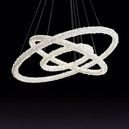 Elegant Ring Crystal Chandelier - Dimmable, Energy-Efficient Lighting