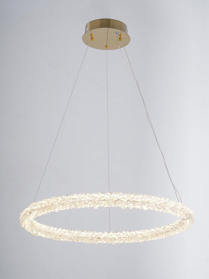 Elegant Ring Crystal Chandelier - Dimmable, Energy-Efficient Lighting
