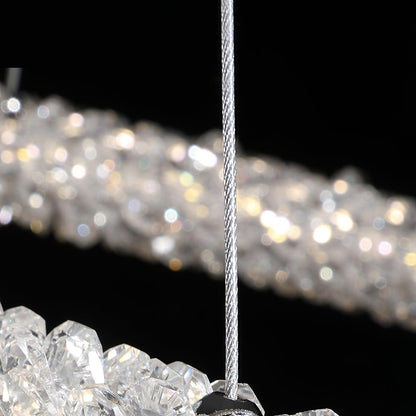 Elegant Ring Crystal Chandelier - Dimmable, Energy-Efficient Lighting