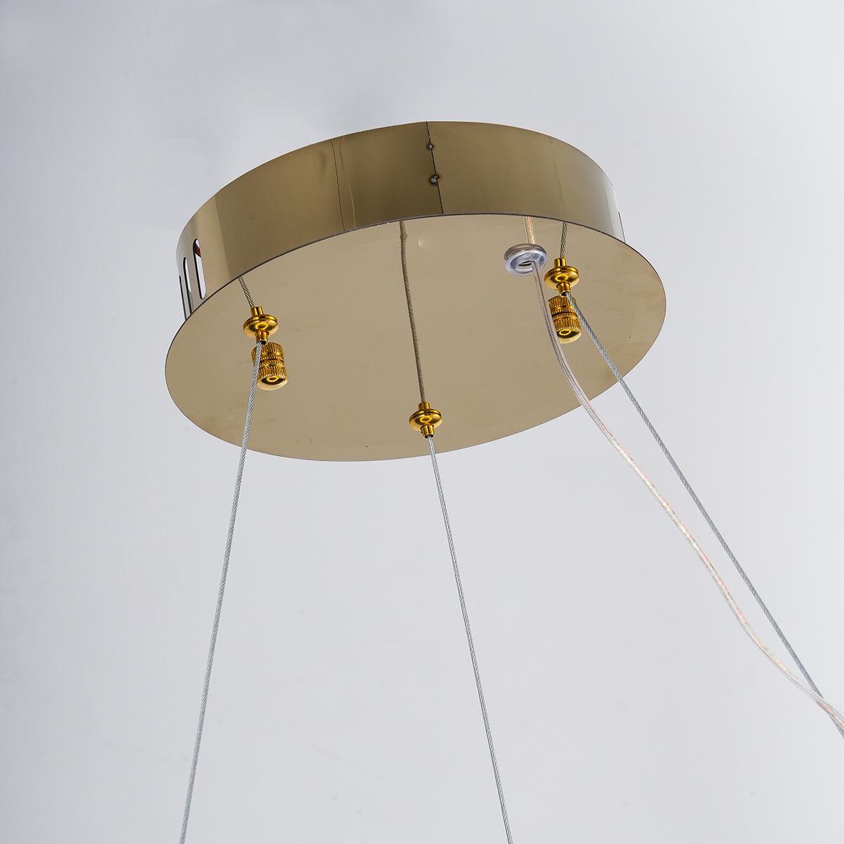 Elegant Ring Crystal Chandelier - Dimmable, Energy-Efficient Lighting