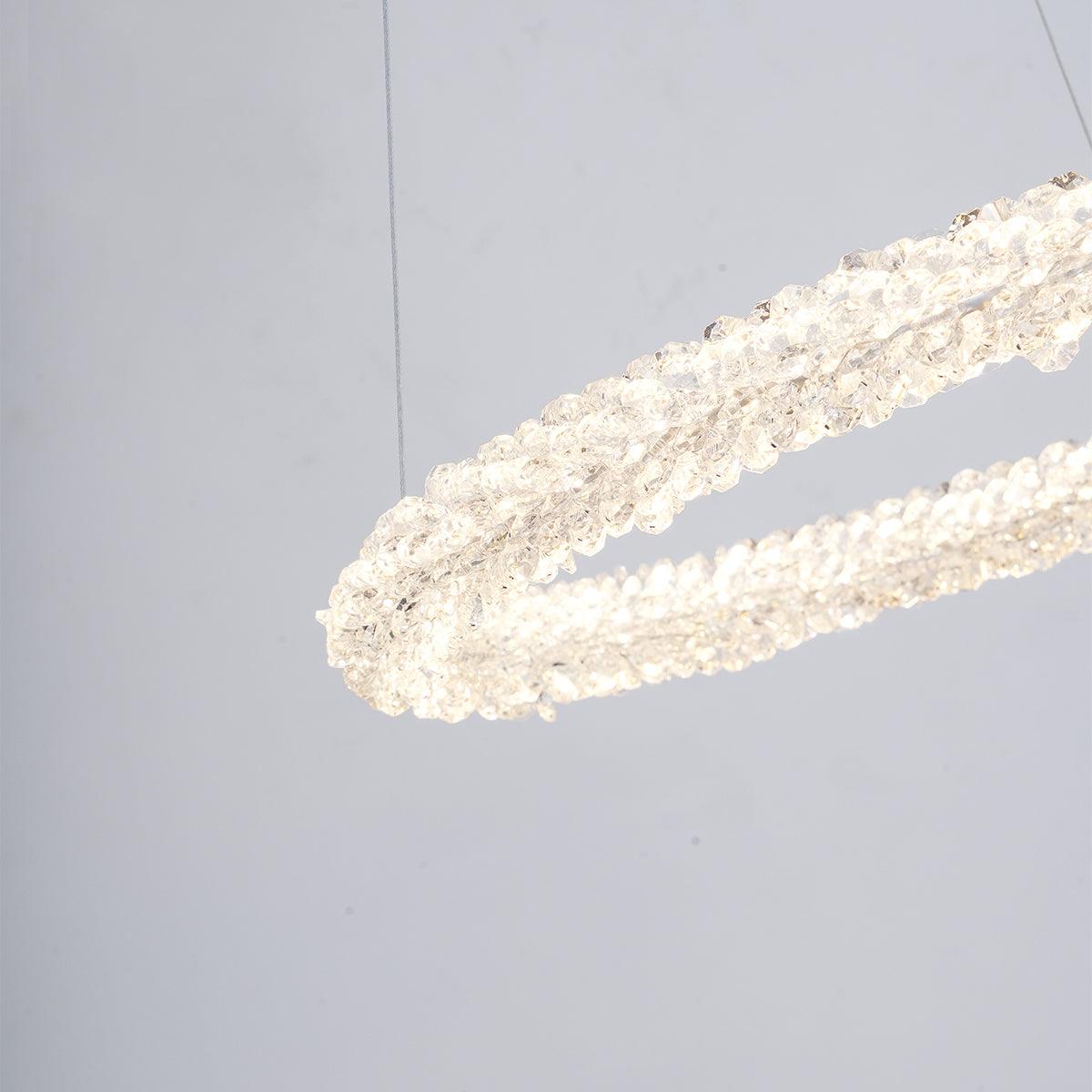 Elegant Ring Crystal Chandelier - Dimmable, Energy-Efficient Lighting
