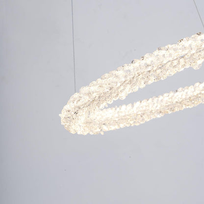 Elegant Ring Crystal Chandelier - Dimmable, Energy-Efficient Lighting