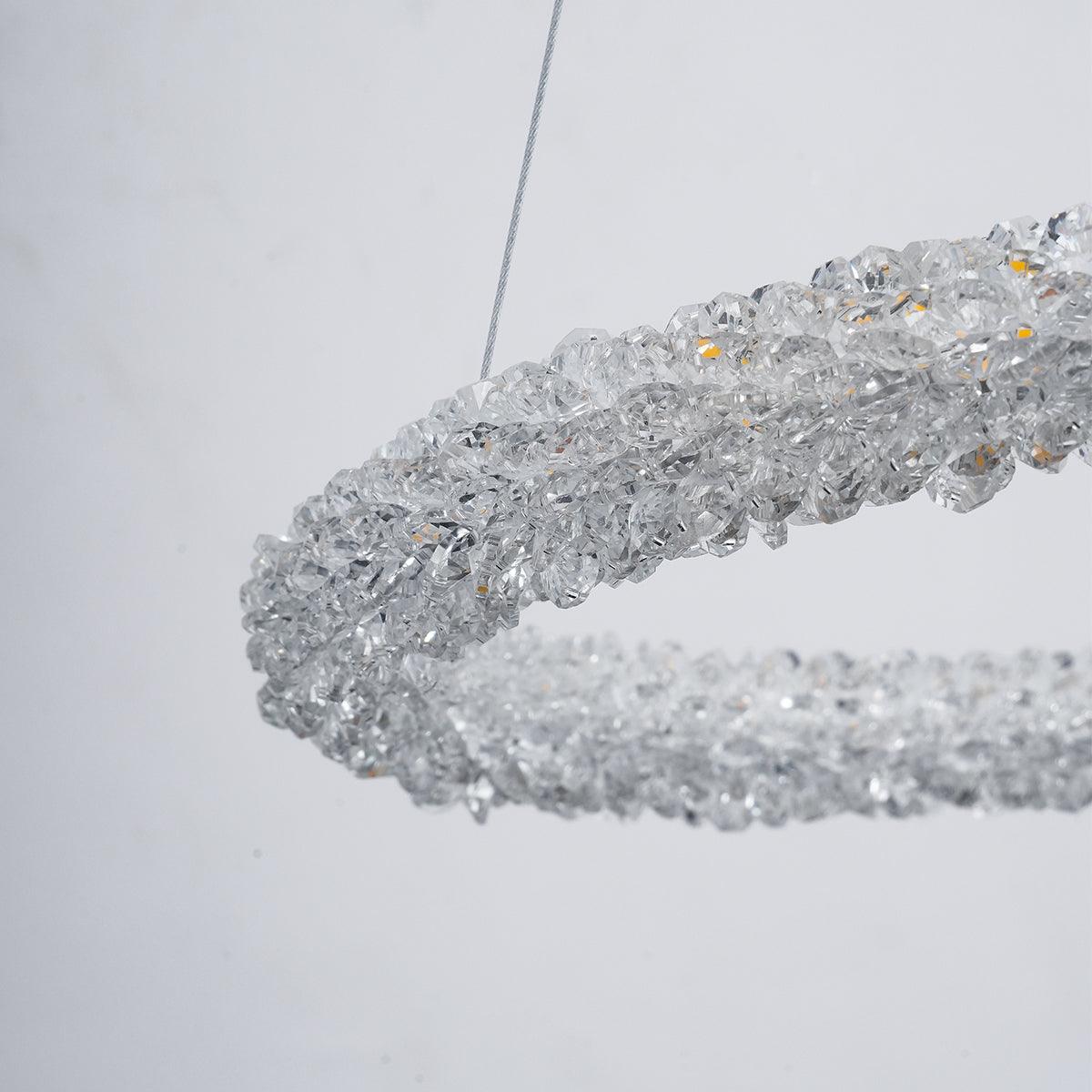 Elegant Ring Crystal Chandelier - Dimmable, Energy-Efficient Lighting