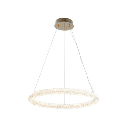 Elegant Ring Crystal Chandelier - Dimmable, Energy-Efficient Lighting