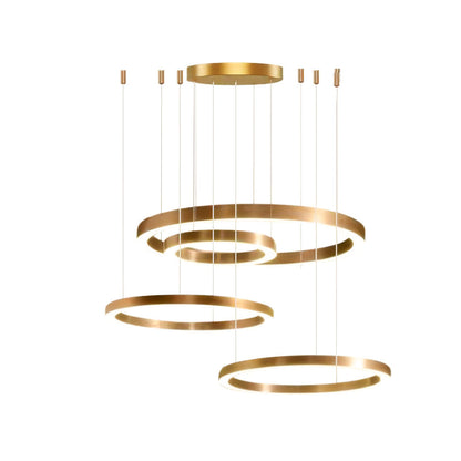 Modern Ring LED Pendant Light - Dimmable, Adjustable Height