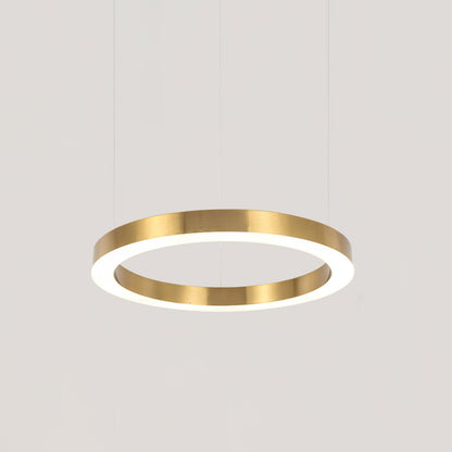 Modern Ring LED Pendant Light - Dimmable, Adjustable Height