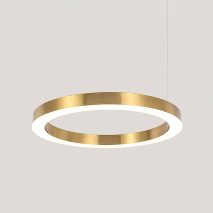 Modern Ring LED Pendant Light - Dimmable, Adjustable Height
