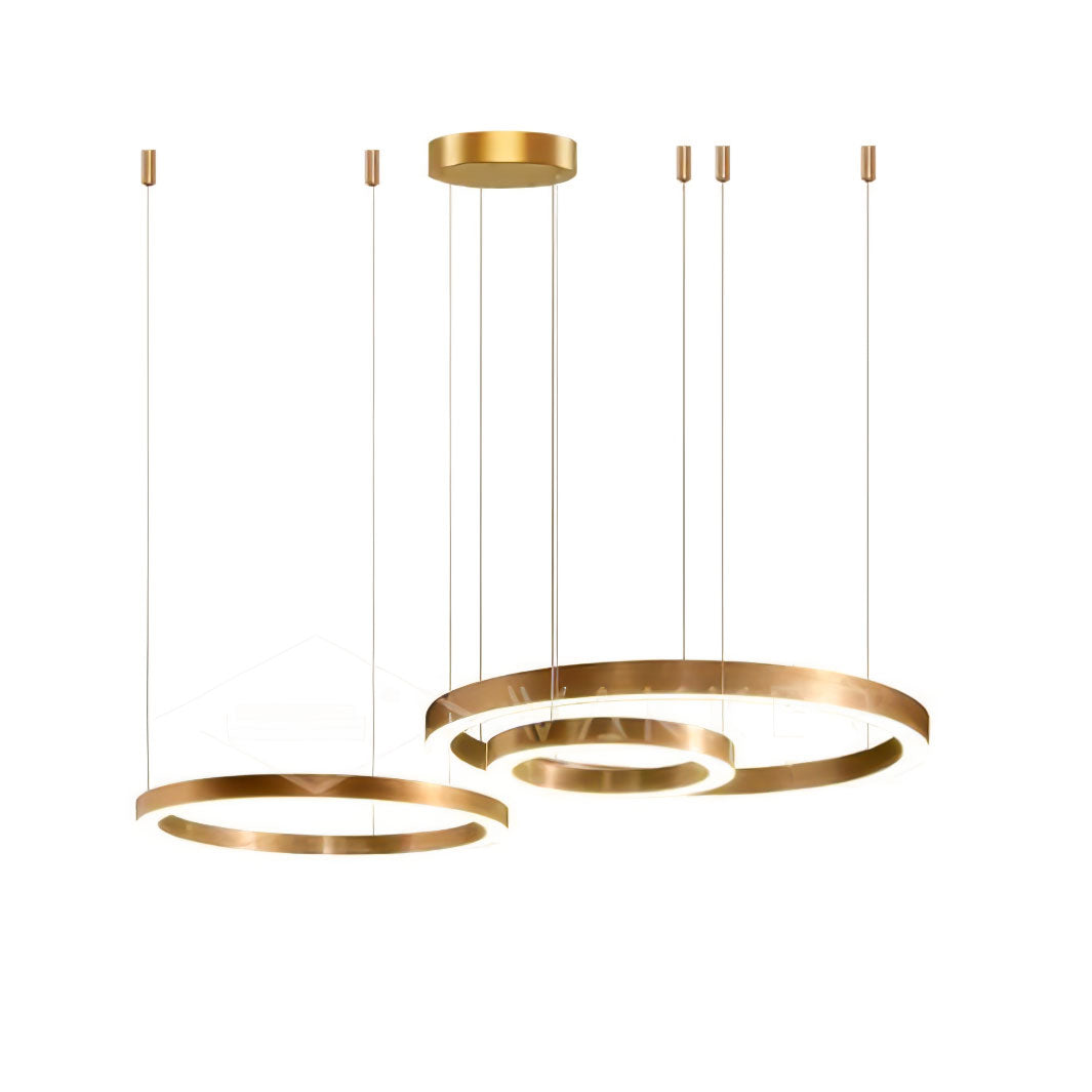 Modern Ring LED Pendant Light - Dimmable, Adjustable Height