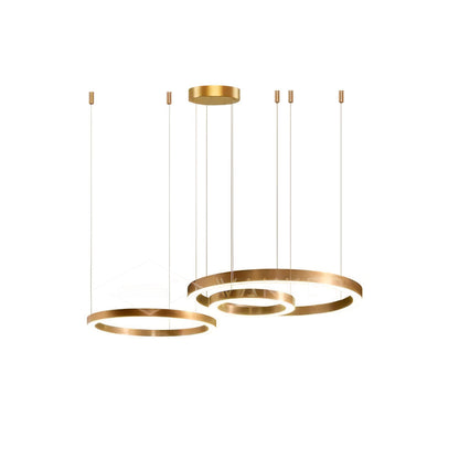 Modern Ring LED Pendant Light - Dimmable, Adjustable Height