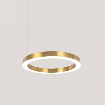 Modern Ring LED Pendant Light - Dimmable, Adjustable Height
