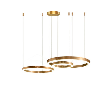Modern Ring LED Pendant Light - Dimmable, Adjustable Height
