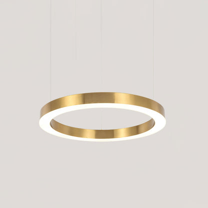 Modern Ring LED Pendant Light - Dimmable, Adjustable Height