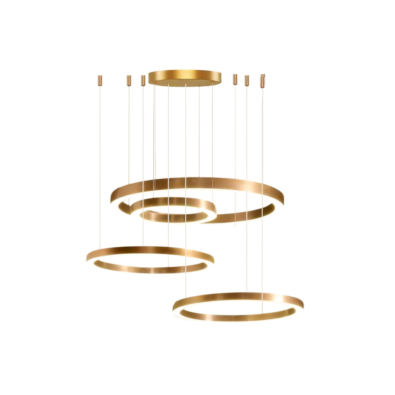 Modern Ring LED Pendant Light - Dimmable, Adjustable Height