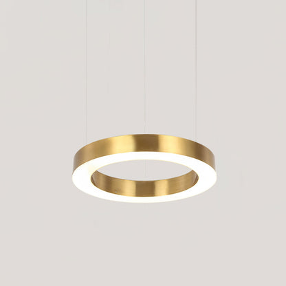 Modern Ring LED Pendant Light - Dimmable, Adjustable Height