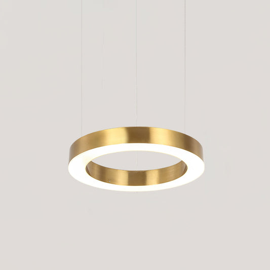 Modern Ring LED Pendant Light - Dimmable, Adjustable Height