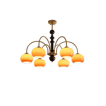 Ripe Persimmon Chandelier - Elegant Design with Adjustable Height & LE
