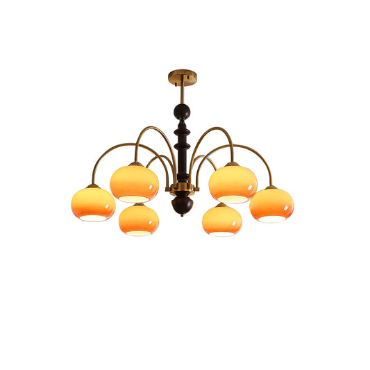 Ripe Persimmon Chandelier - Elegant Design with Adjustable Height & LE