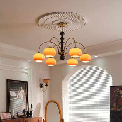 Ripe Persimmon Chandelier - Elegant Design with Adjustable Height & LE