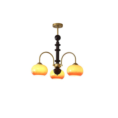 Ripe Persimmon Chandelier - Elegant Design with Adjustable Height & LE