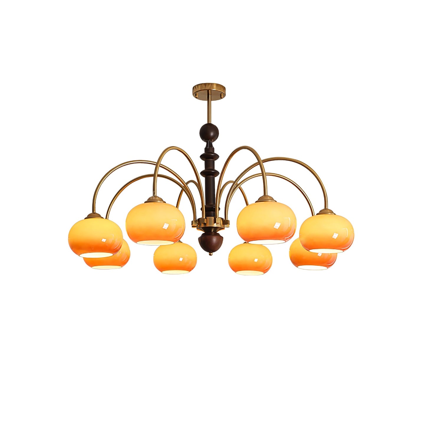 Ripe Persimmon Chandelier - Elegant Design with Adjustable Height & LE