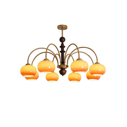 Ripe Persimmon Chandelier - Elegant Design with Adjustable Height & LE