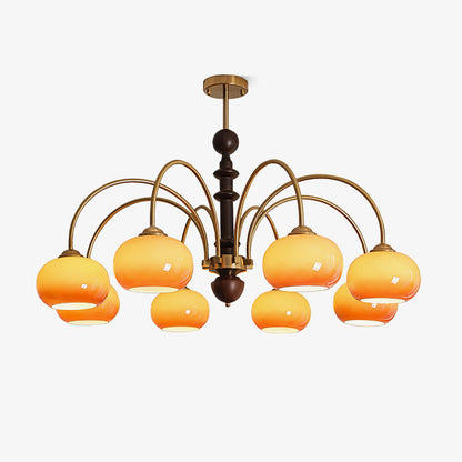Ripe Persimmon Chandelier - Elegant Design with Adjustable Height & LE