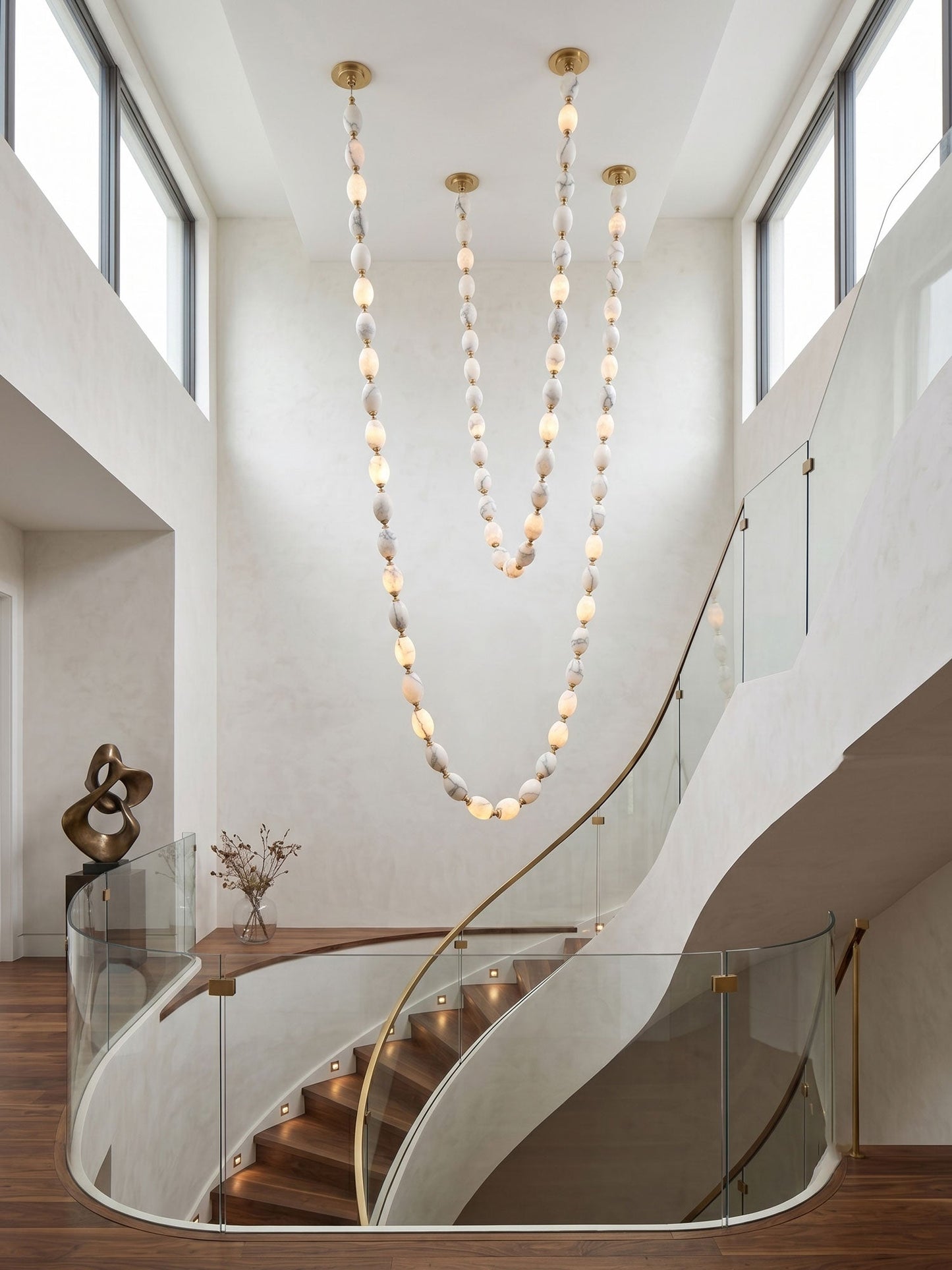 Riviere Chain Chandelier - Elegant Design, Adjustable Height, LED Comp
