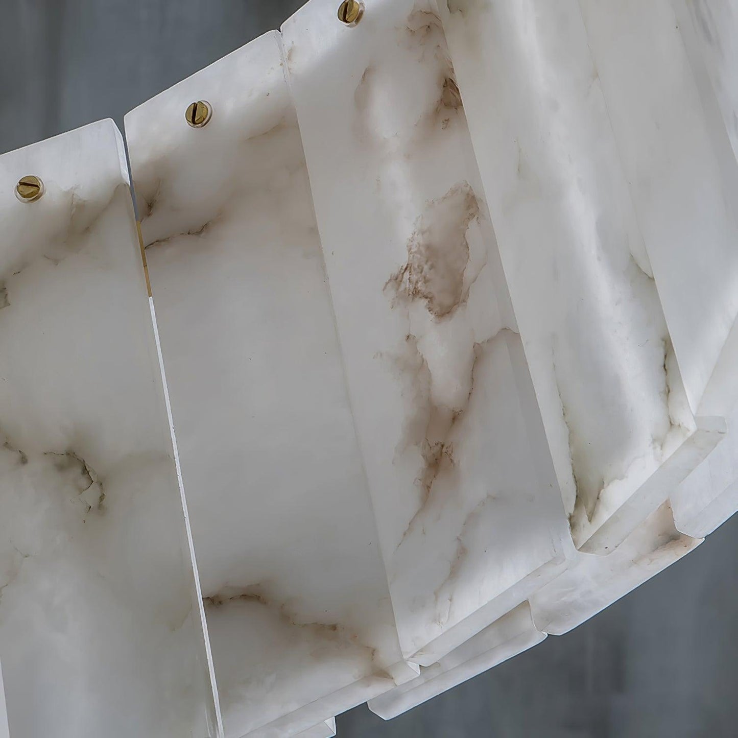 Elegant Rock Alabaster Chandelier with Adjustable Height & Soft Lighti