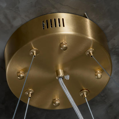 Elegant Rock Alabaster Chandelier with Adjustable Height & Soft Lighti
