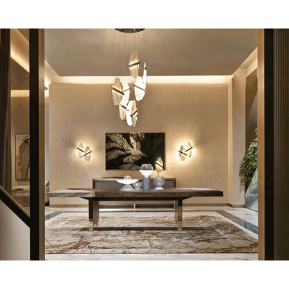 Auralith Alabaster Chandelier - Elegant Lighting with Adjustable Heigh