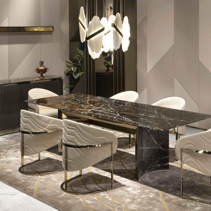 Auralith Alabaster Chandelier - Elegant Lighting with Adjustable Heigh