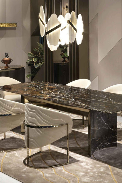 Auralith Alabaster Chandelier - Elegant Lighting with Adjustable Heigh